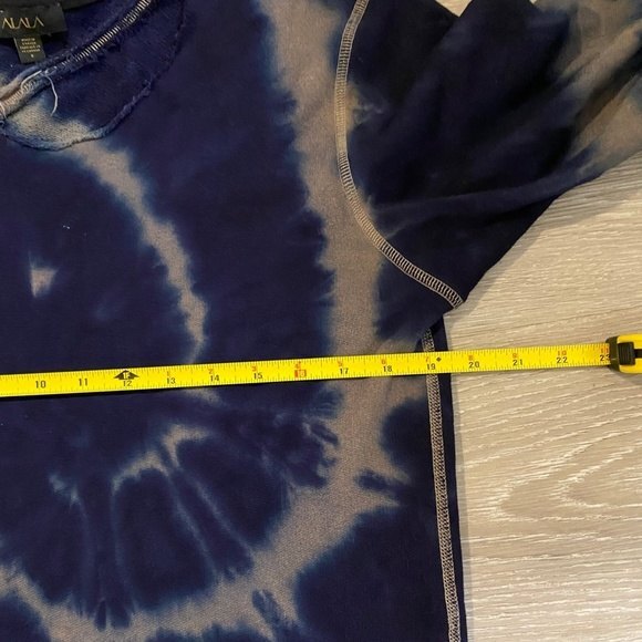 Alala Distressed Sweatshirt. Blue Tie Dye. Small. - Picture 15 of 16